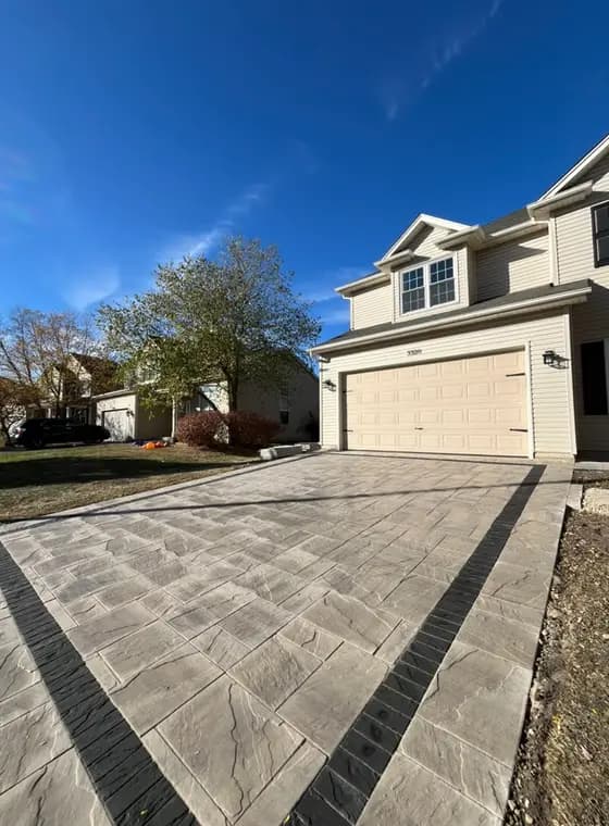 Residential paver driveway